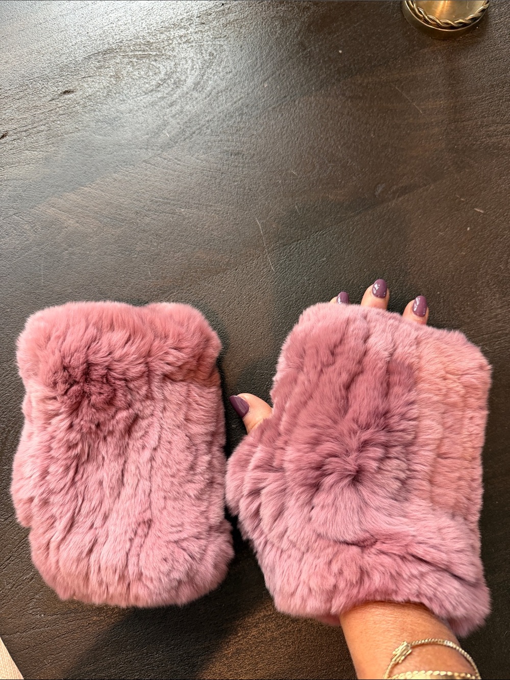 Luxurious Linda RichardsFingerless Gloves - 100% rex rabbit fur